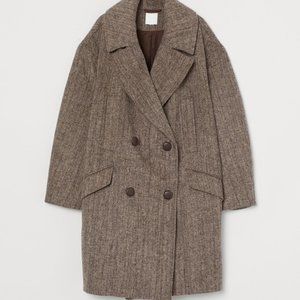 HM oversized brown wool blend coat
